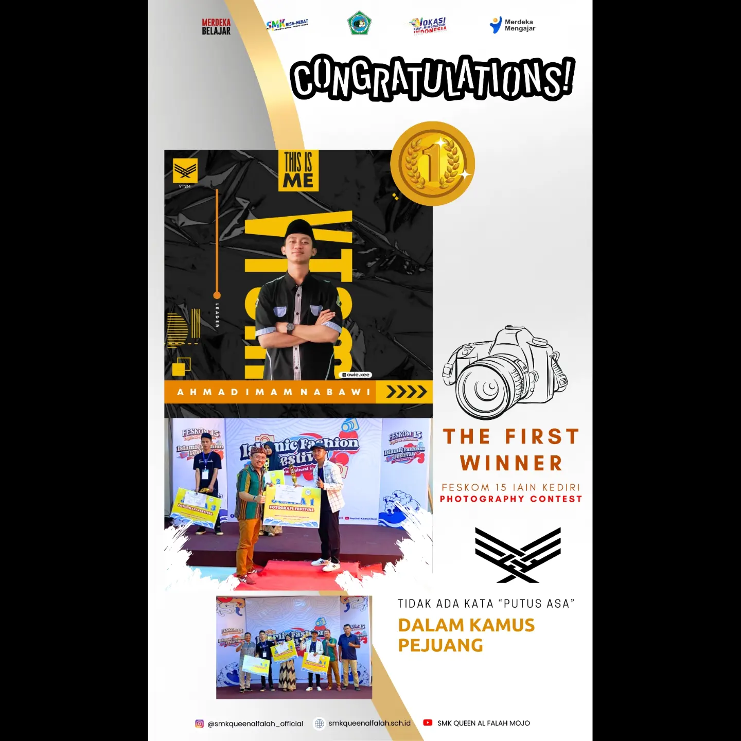 Dokumentasi prestasi Juara 1 Fotografi FESKOM 15