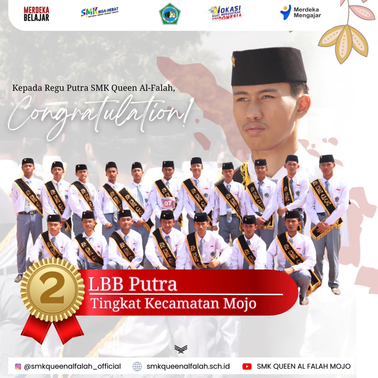 Dokumentasi prestasi Juara 2 Lomba Baris Berbaris Putra Kecamatan Mojo