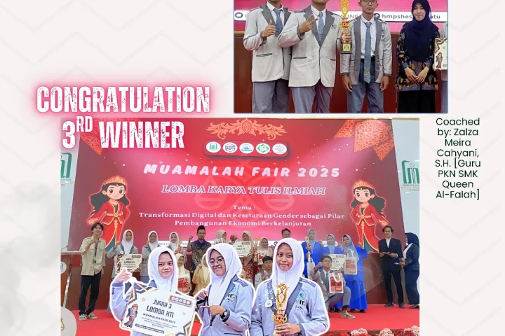 Dokumentasi prestasi Juara Harapan 1 LKTI Muamalah Fair 2025