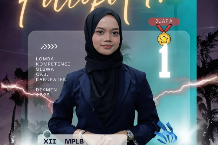 Dokumentasi prestasi Juara 1 LKS Bilingual Secretary Kabupaten Kediri 2026