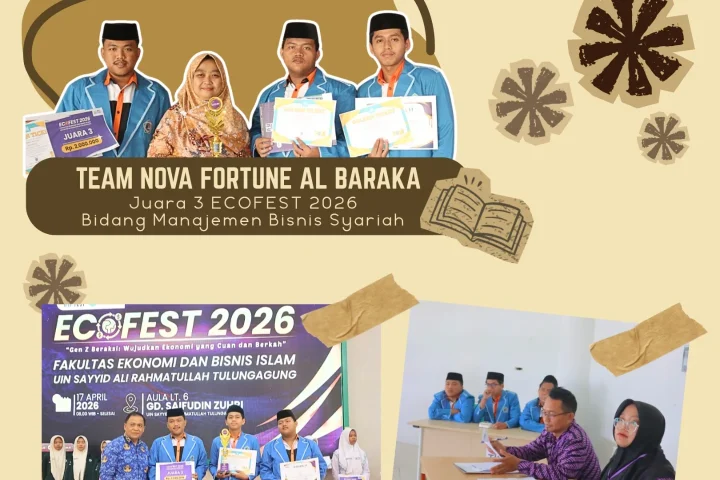 Dokumentasi prestasi Juara 3 ECOFEST 2026 Bidang Manajemen Bisnis Syariah