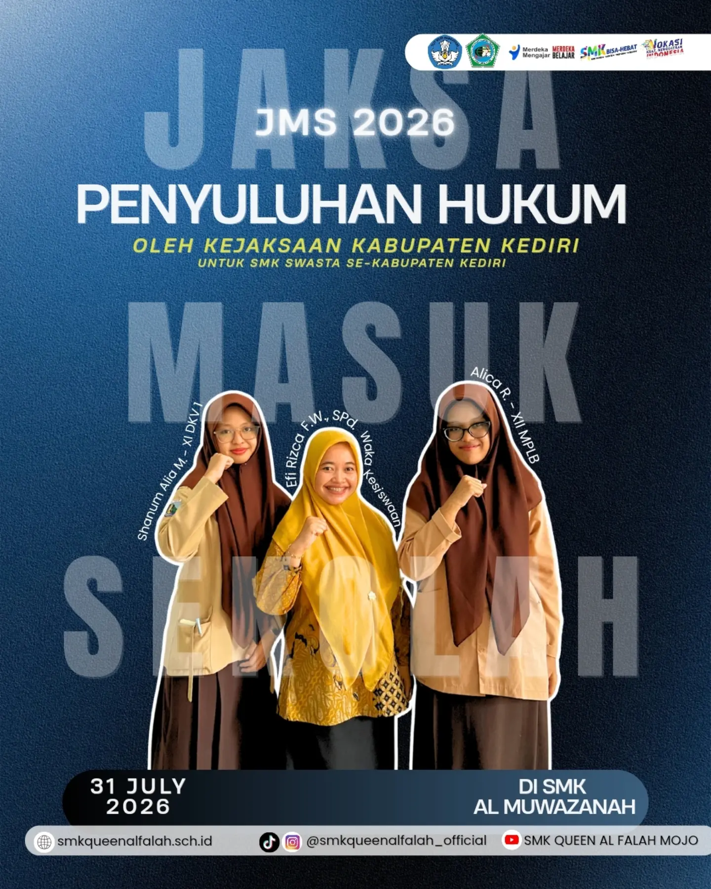 Peserta penyuluhan Jaksa Masuk Sekolah 2026 oleh Kejaksaan Kabupaten Kediri.