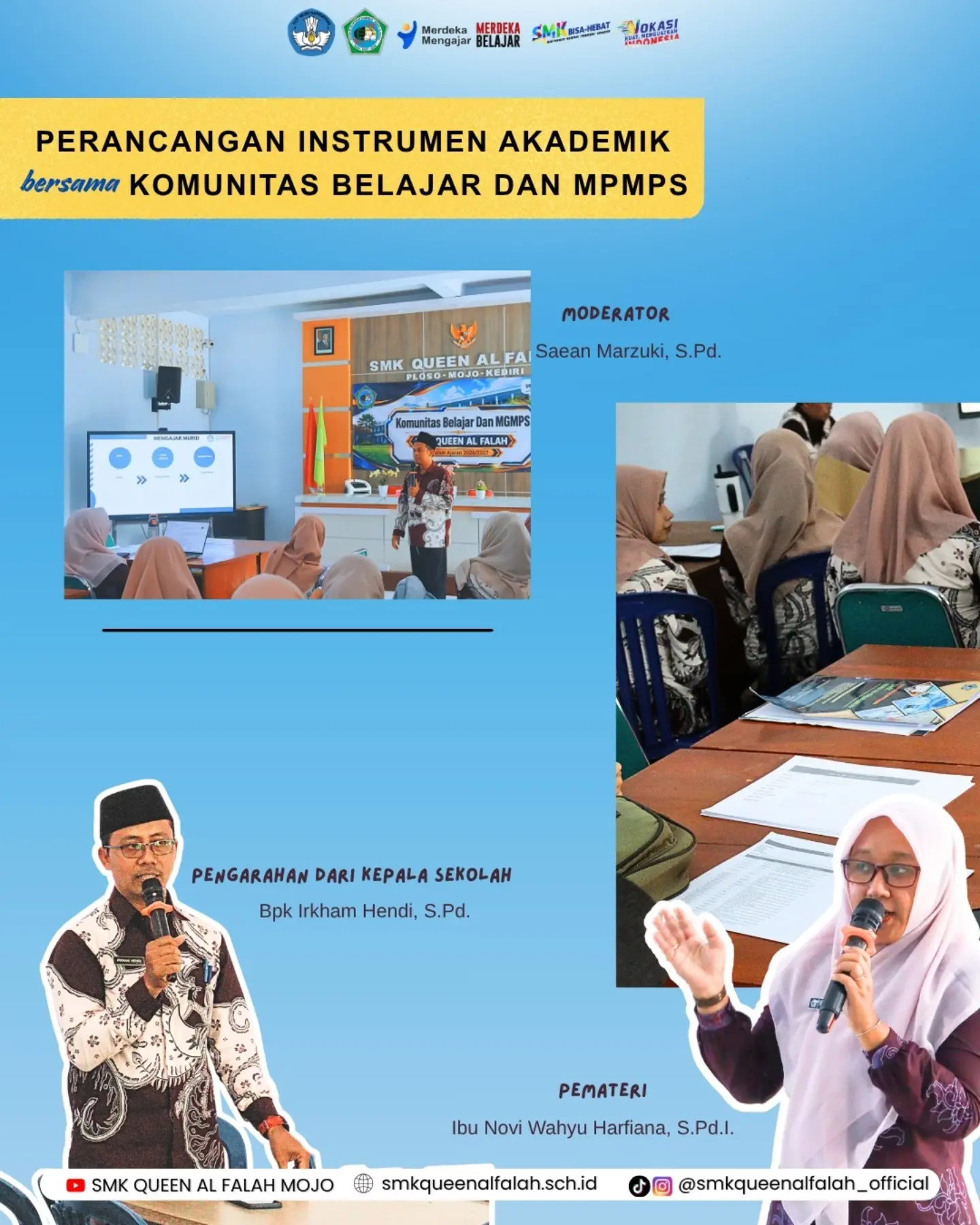 Guru SMK Queen Al-Falah menyusun instrumen akademik bersama Komunitas Belajar dan MGMPS