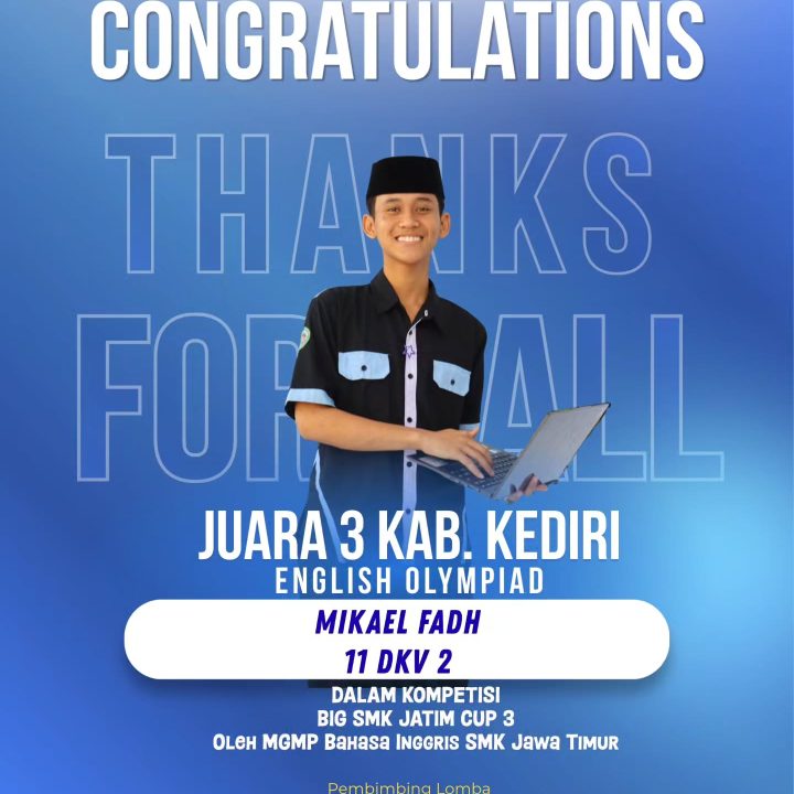 Mikael Fadh Juara 3 English Olympiad Kabupaten Kediri