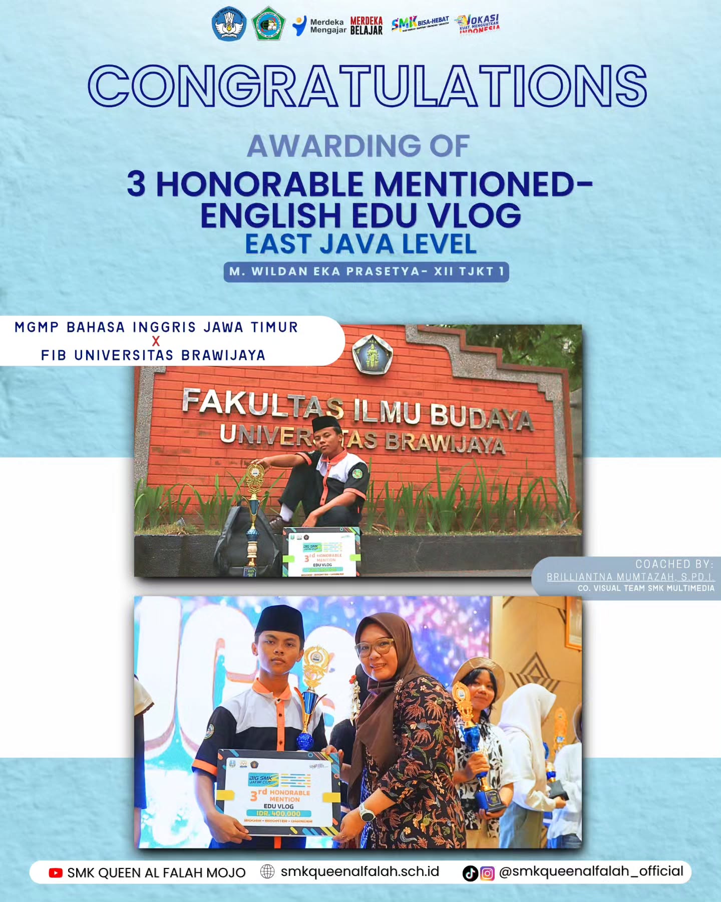 SMK Queen Al-Falah Juara Harapan 3 English Edu Vlog Jawa Timur