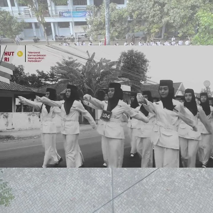 Baris-Berbaris Putri Sambut HUT RI ke-81 | SMK Queen Al-Falah
