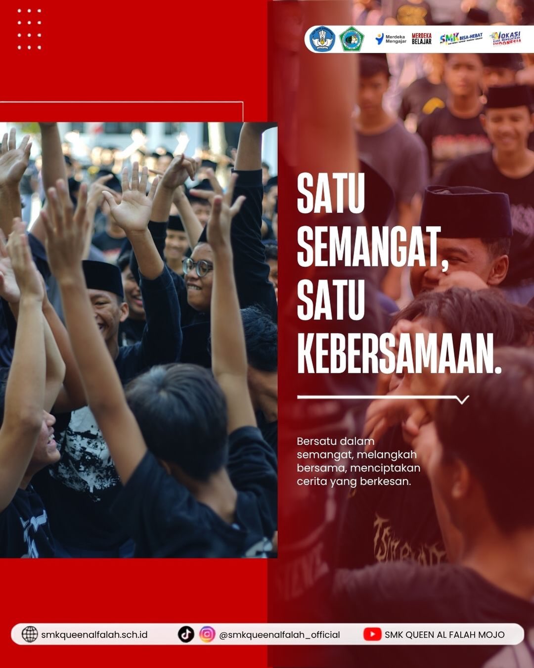 Para siswa putra SMK Queen Al-Falah bersemangat mengikuti rangkaian lomba sekolah untuk memperingati HUT RI ke-81.
